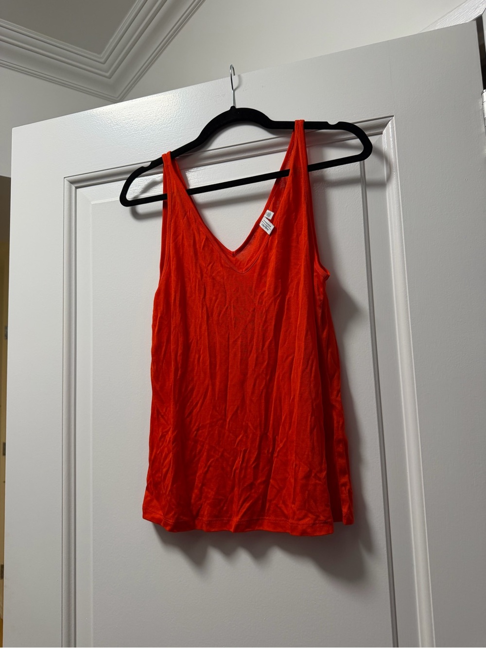 & Other Stories Vibrant Orange-Red V-Neck Tank Top